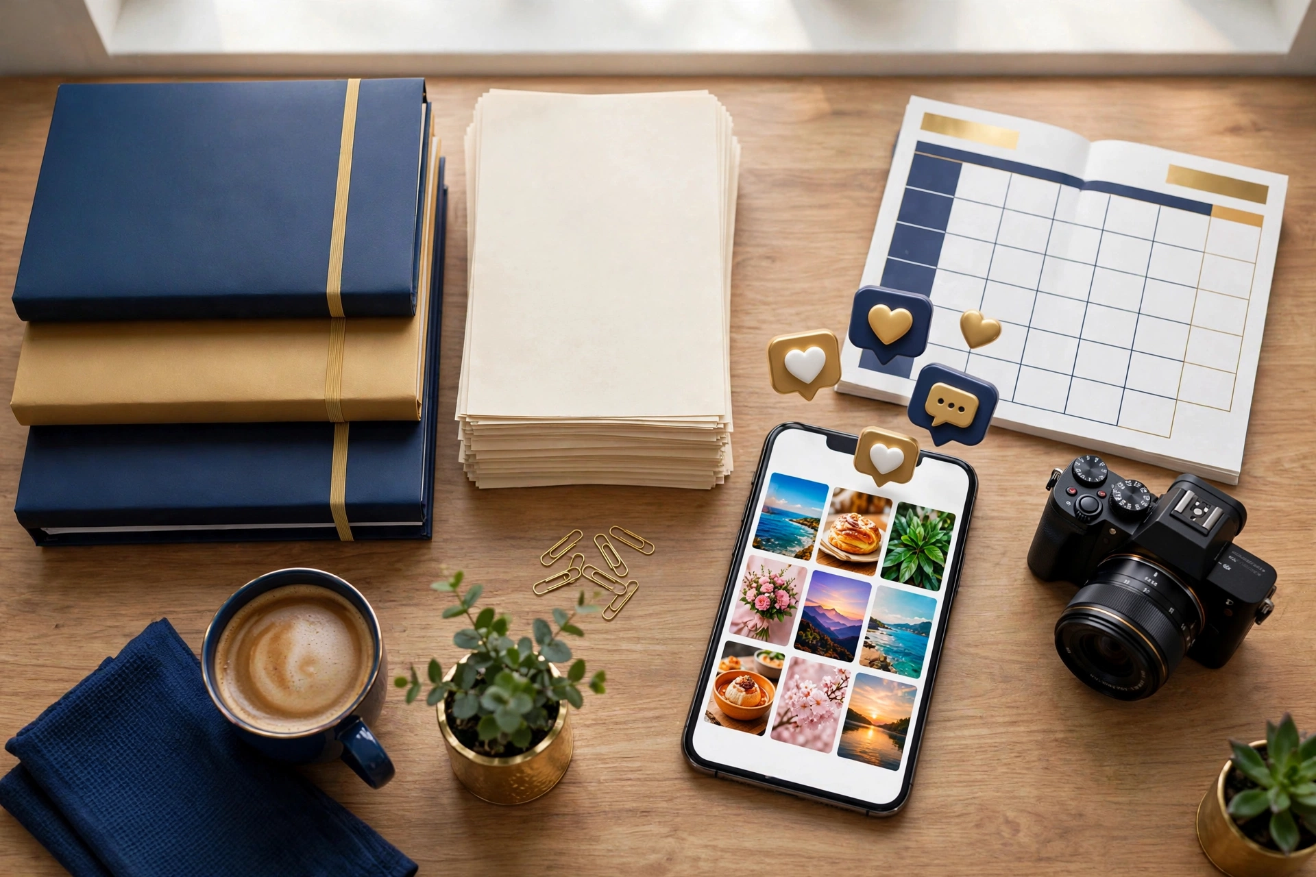 Social media content planning on a smartphone