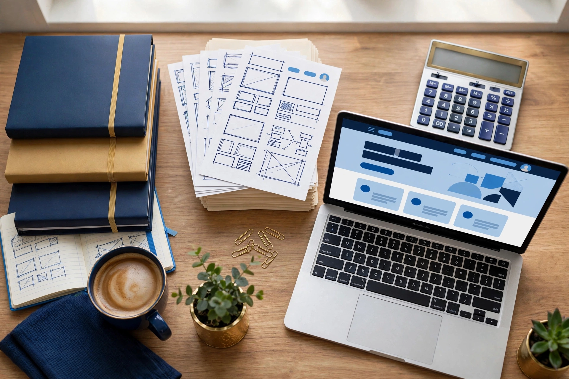 A custom business website design on a laptop